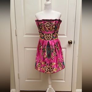 Jovani Floral Embroided Strapless Short Formal Cocktail Dress Size 8